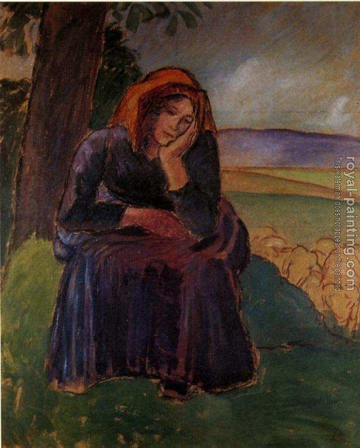 Camille Pissarro : Seated Shepherdess